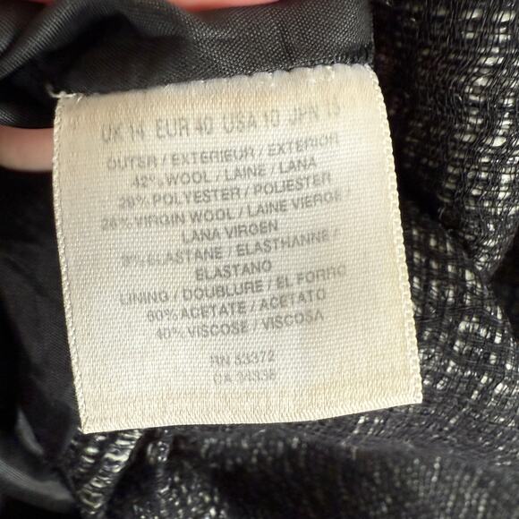 NICOLE FARHI | Gray Wool Blend Tweed V Neck Sheath Knee length Skirt | Size 10 - Picture 10 of 10